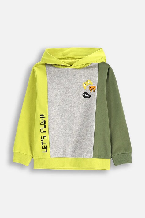 Coccodrillo hanorac de bumbac pentru copii culoarea verde, cu glugă, cu imprimeu, GAMER BOY KIDS