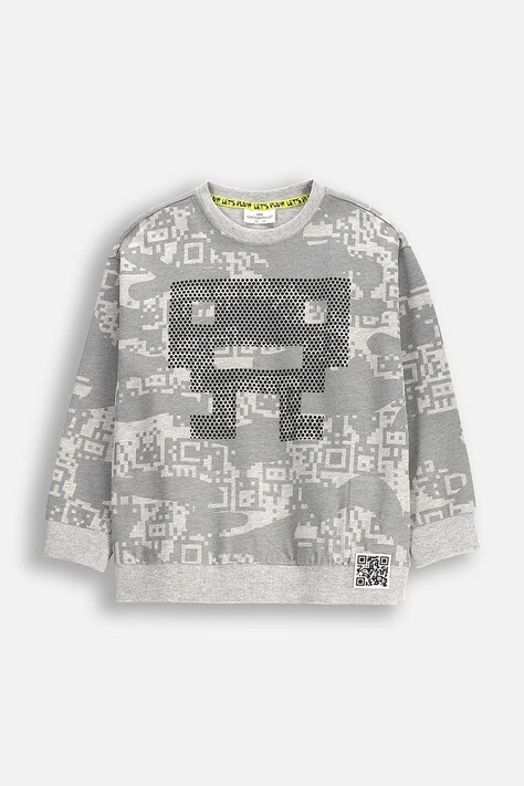 Coccodrillo bluză copii culoarea gri, cu imprimeu, GAMER BOY KIDS