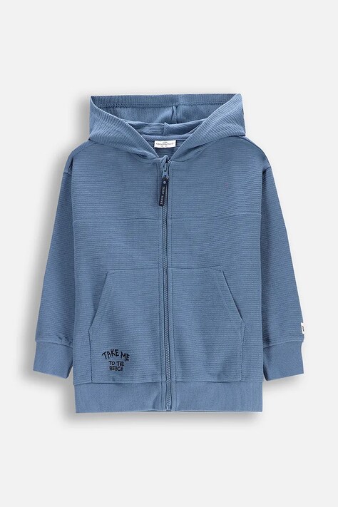 Βαμβακερή μπλούζα Coccodrillo χρώμα: μπλε, με κουκούλα, HOLIDAY SPLASH BOY KIDS