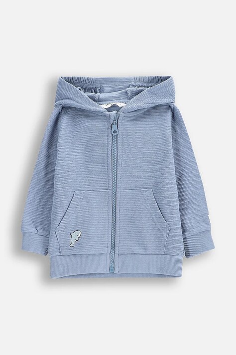 Mikina Coccodrillo modrá barva, s kapucí, hladká, HOLIDAY SPLASH BOY NEWBORN