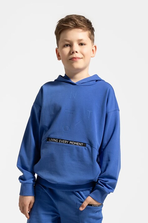 Coccodrillo bluza kolor niebieski z kapturem IN THE SUN BOY JUNIOR