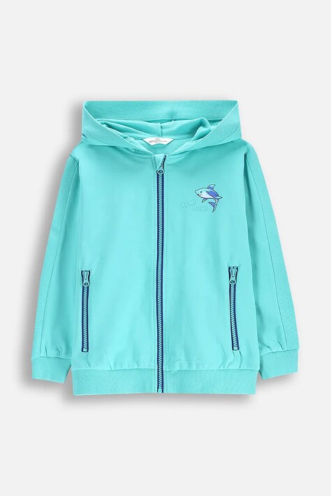 Μπλούζα Coccodrillo χρώμα: τιρκουάζ, με κουκούλα, IN THE SUN BOY KIDS