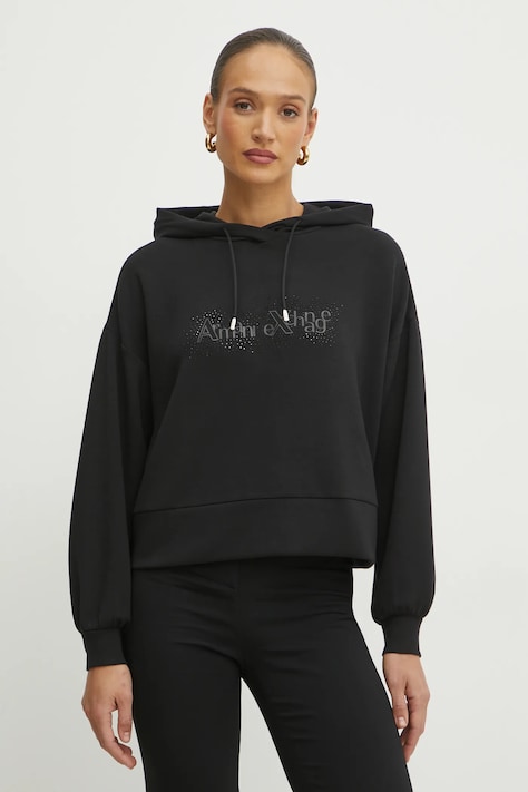 Armani Exchange felpa donna colore nero con cappuccio XW000094 AF10804