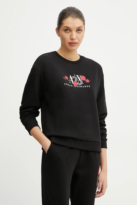 Суичър Armani Exchange в черно с апликация XW000313 AF12261