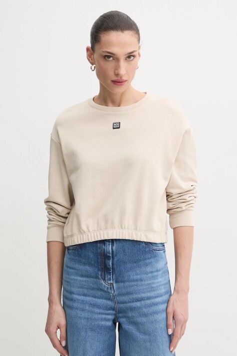 Mikina Armani Exchange dámská, béžová barva, hladká, XW000086 AF10172