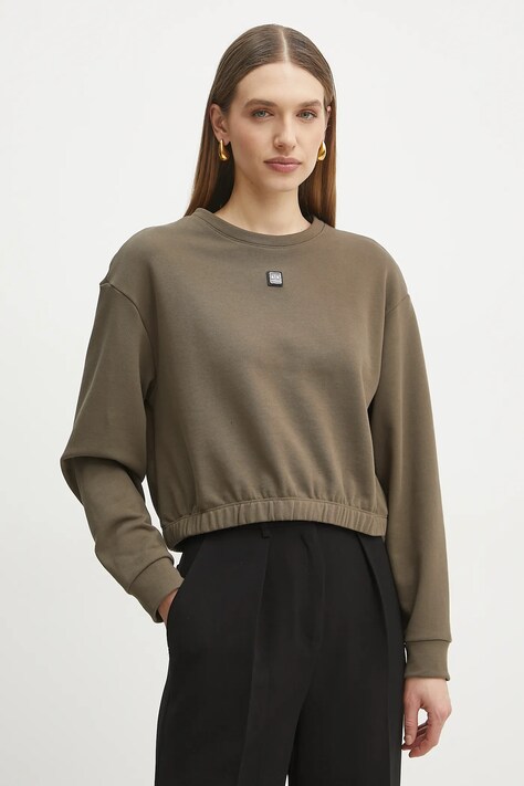 Armani Exchange bluza damska kolor brązowy gładka XW000086 AF10172