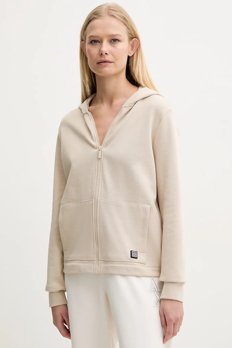 Armani Exchange felpa donna colore beige con cappuccio XW000088 AF10172
