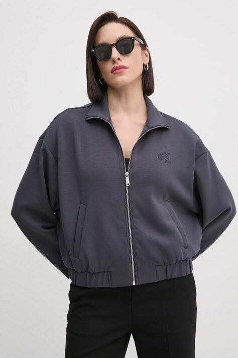 Pulover Calvin Klein Jeans ženski, siva barva, J20J224993