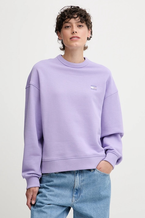 Бавовняна кофта Tommy Jeans колір бежевий однотонна DW0DW19408