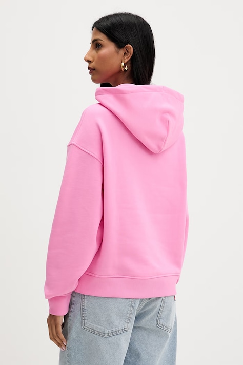 Tommy Jeans mikina s kapucí dámská bavlněná růžová DW0DW19414