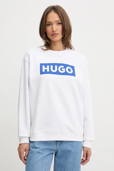 Hugo Blue bluza damska kolor biały z nadrukiem 50522425