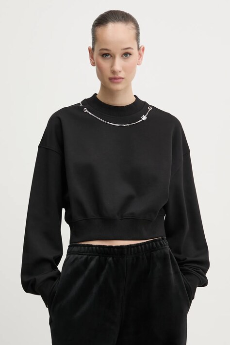 HUGO bluza femei, culoarea negru, cu imprimeu, 50530446