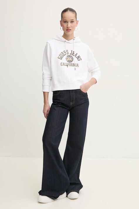 Бавовняна кофта Guess Jeans — SS25-BLD02L, білий — фото 2