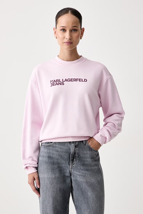 Karl Lagerfeld Jeans Bluza damska z bawełną różowa A1W20005