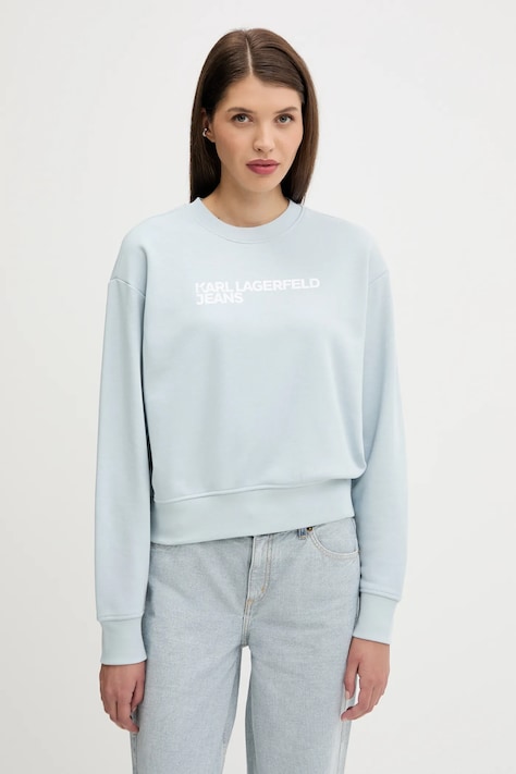 Karl Lagerfeld Jeans bluză culoarea alb, cu imprimeu, A1W20005