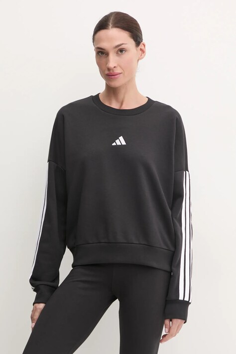 Кофта adidas Essentials женская цвет чёрный с аппликацией JE0016