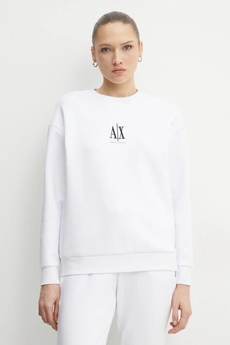 Mikina Armani Exchange dámská, bílá barva, s aplikací, XW000821 AF10818