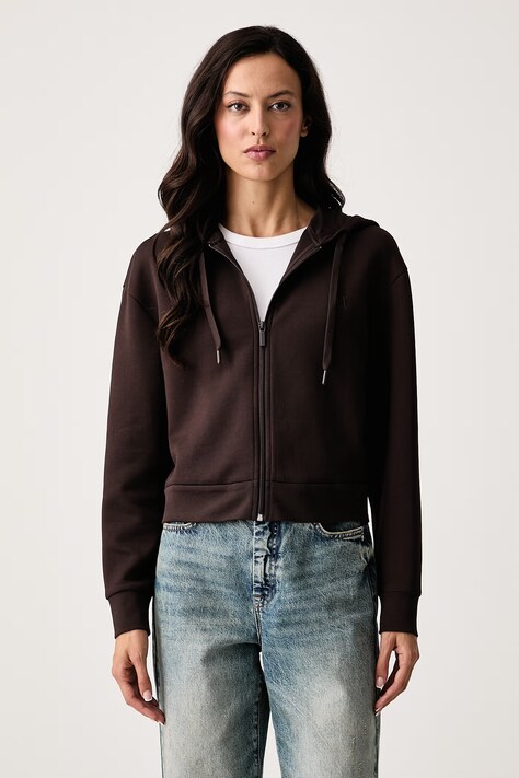 Armani Exchange Dukserica sa kapuljačom za žene s pamukom smeđa XW000822 AF10818