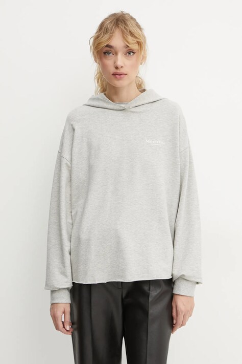 Μπλούζα Marc O'Polo χρώμα: γκρι, με κουκούλα, 500202954027