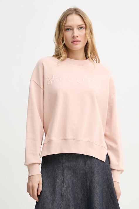 Marc O'Polo hanorac de bumbac femei, culoarea roz, cu imprimeu, 502407354033