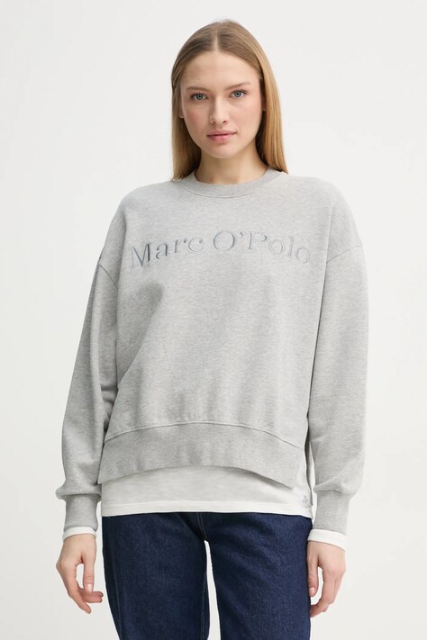 Marc O'Polo hanorac de bumbac femei, culoarea gri, cu imprimeu, 502407354033