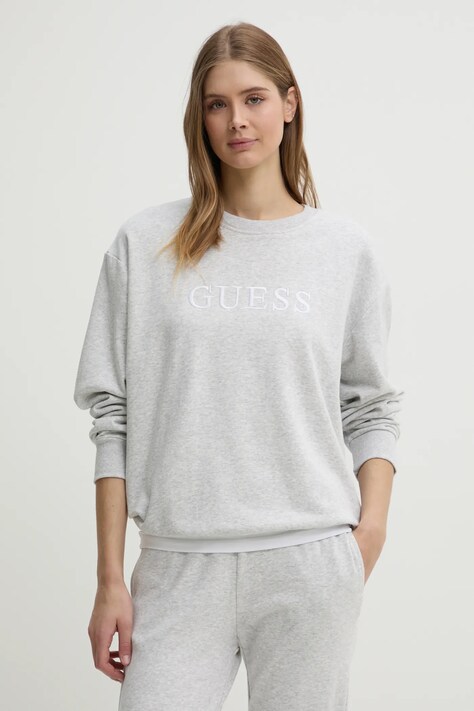 Guess bluza SOFIA femei, culoarea gri, cu imprimeu, O5RQ03 KCO31