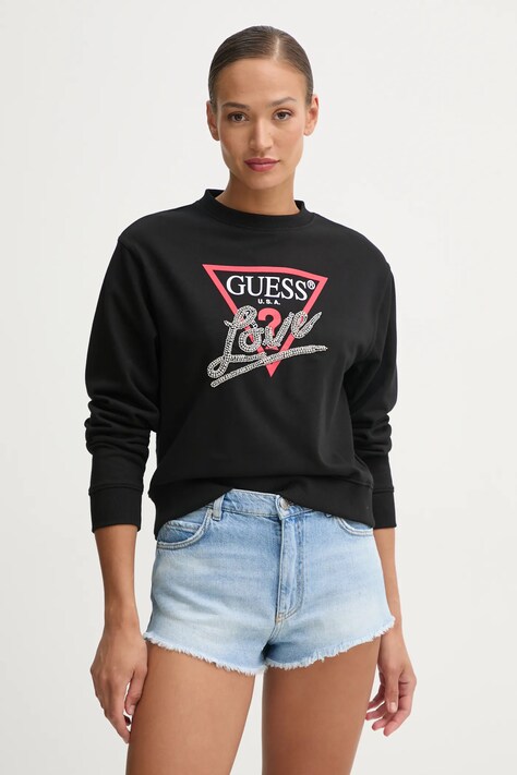 Guess bluza femei, culoarea negru, cu imprimeu, W5RQ04 KB683