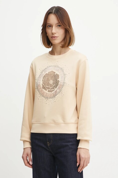 Guess bluză femei, culoarea bej, cu imprimeu, W5RQ05 K7EX1