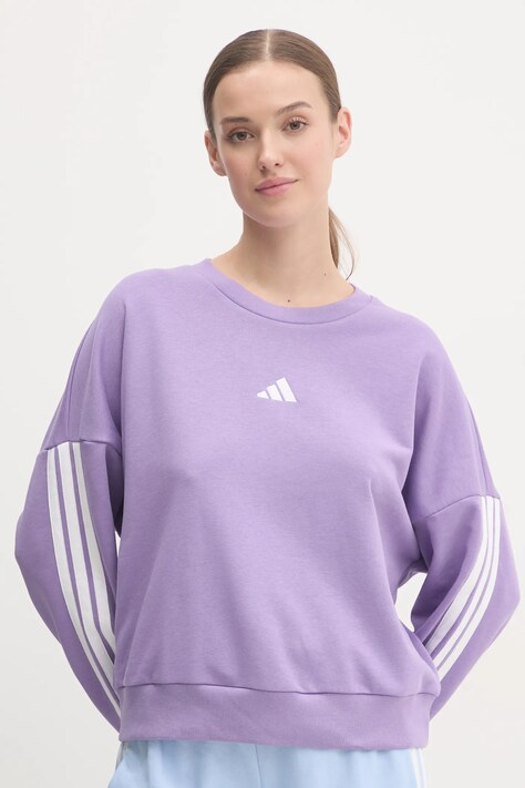 Кофта adidas Essentials женская цвет фиолетовый с аппликацией JD5291
