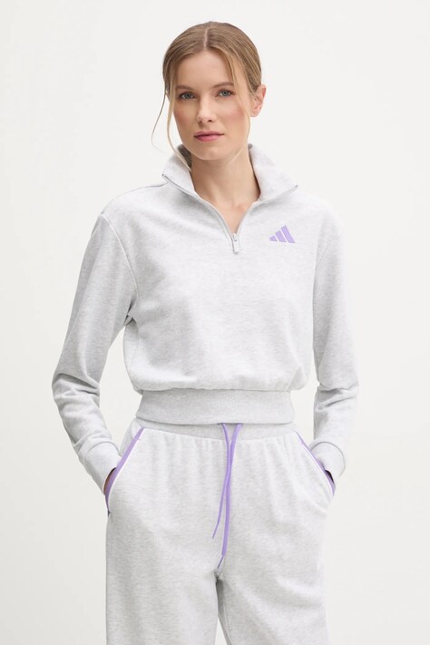 Кофта adidas W CB Color Pop жіноча колір сірий однотонна JN6989