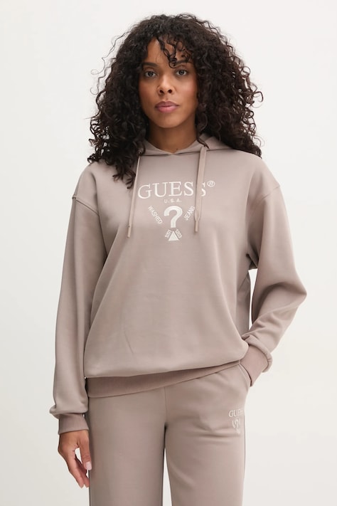 Mikina Guess ROBERTA dámská, s kapucí, s aplikací, V5RQ11 KC3D2