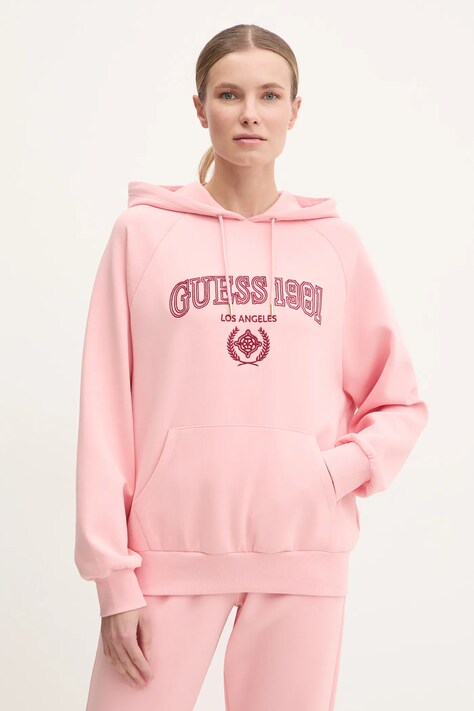 Guess bluza MARGARET damska z kapturem z aplikacją V5RQ02 KCLD1