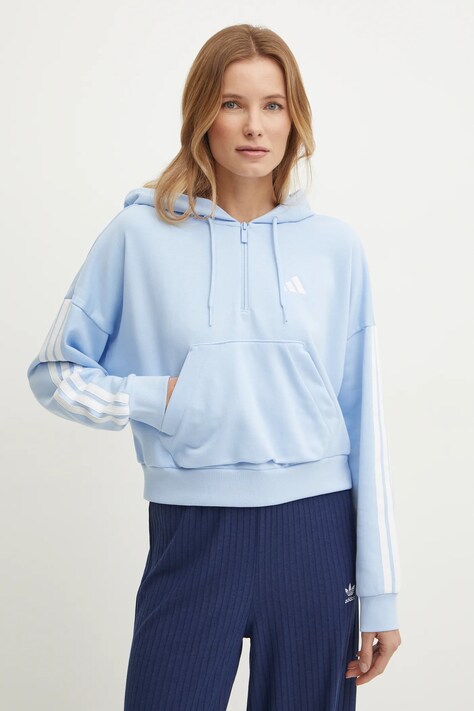 adidas bluza Essentials femei, cu glugă, cu imprimeu, JN1945