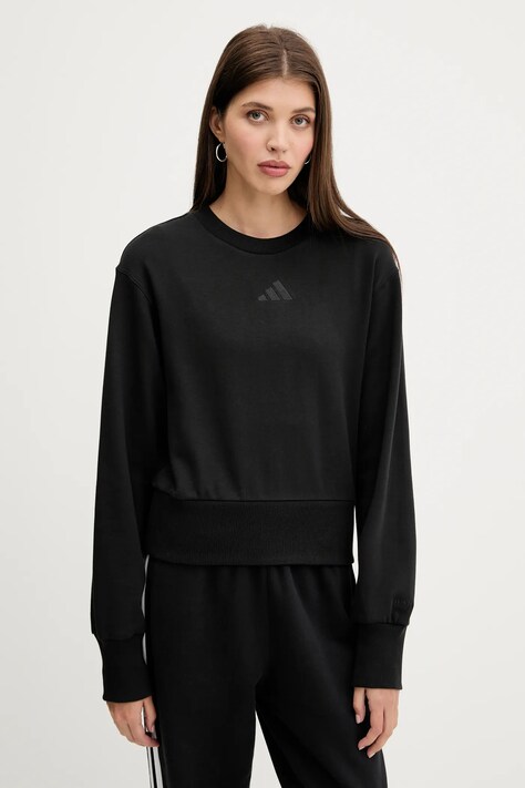 Βαμβακερή μπλούζα adidas ALL SZN γυναικεία, χρώμα: μαύρο, JJ1259