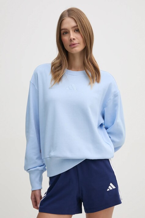 Mikina adidas ALL SZN dámská, modrá barva, hladká, JJ1263