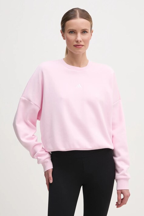 adidas bluza Essentials femei, culoarea roz, neted, JI6063