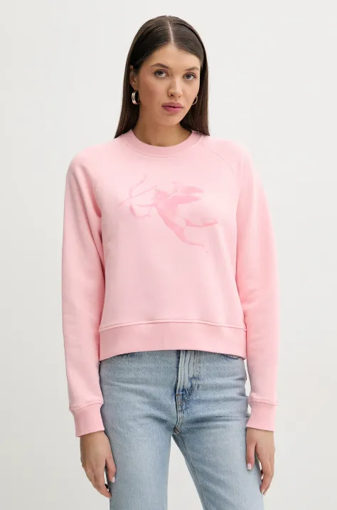 Βαμβακερή μπλούζα Fiorucci Cupid Print Slim Fit Sweatshirt γυναικεία, χρώμα: ροζ, W02SPSCR327CJ01PN02