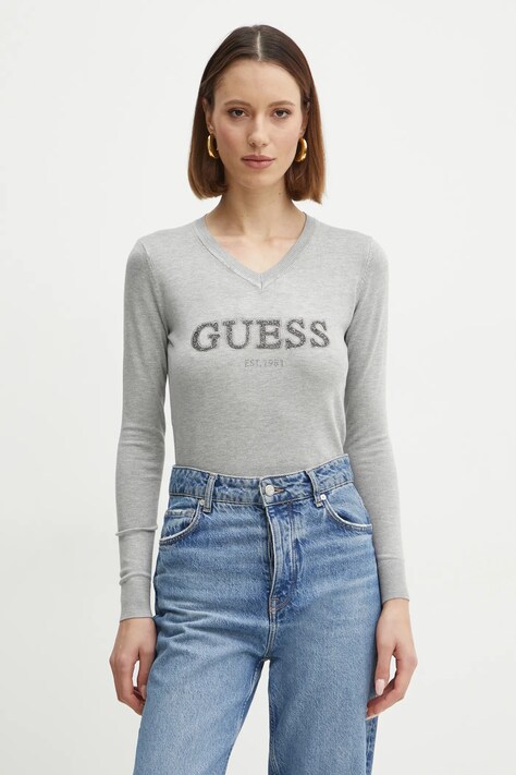 Guess pulover HOLLY femei, culoarea gri, light, W5RR38 Z2NQ2