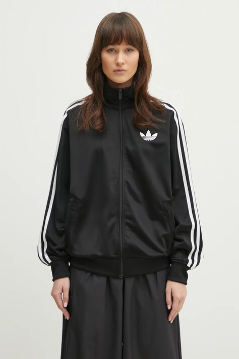 Mikina adidas Originals Firebird dámska, čierna farba, s nášivkou, JC8251