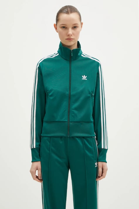 Mikina adidas Originals Adicolor Classics Firebird dámská, zelená barva, s aplikací, JC8262