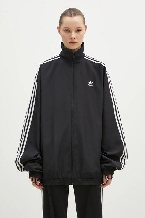 adidas Originals sweatshirt OVERSIZED TT women's black color with an application JD3392