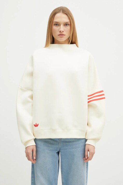 Кофта adidas Originals Neuclassics жіноча колір бежевий з аплікацією JI8522