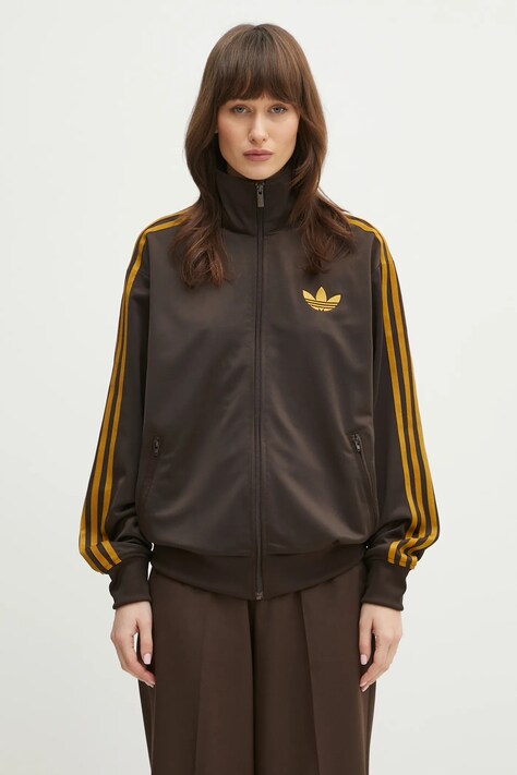 Кофта adidas Originals Firebird женская цвет коричневый с аппликацией JP2297