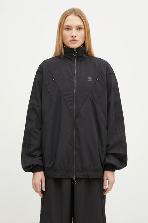 Mikina adidas Originals Rasant Tracktop dámská, černá barva, hladká, JW9739