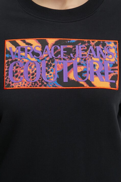 Бавовняна кофта Versace Jeans Couture — SS25-BLD0B2, чорний — фото 5