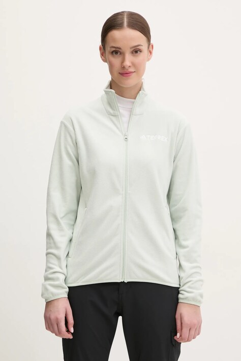 Sportska dukserica adidas TERREX Essentials boja: zelena, bez uzorka, JP0801