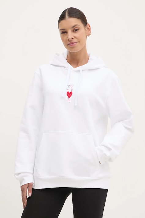 Суичър EA7 Emporio Armani в бяло с качулка с принт AF12116.7X000043