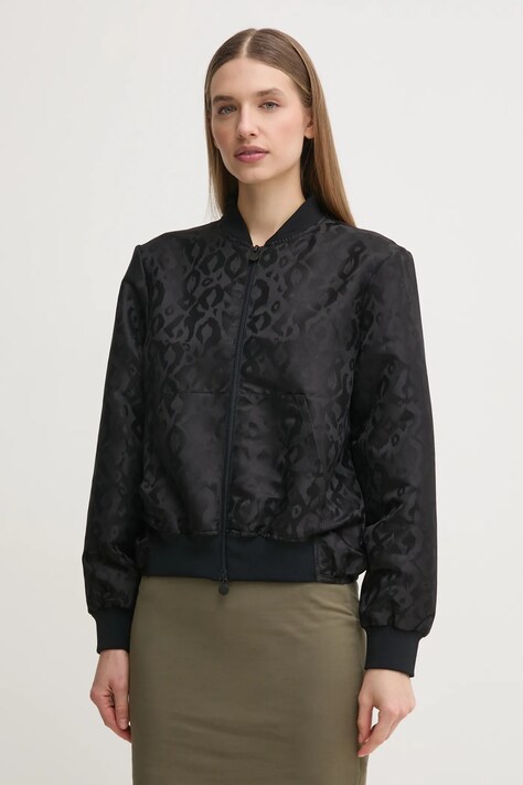 EA7 Emporio Armani geaca bomber femei, culoarea negru, de tranzitie, AF15382.7W000483