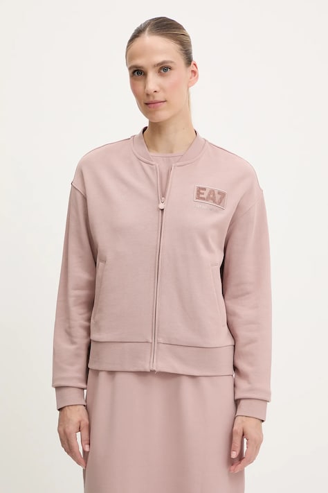 EA7 Emporio Armani bluza damska kolor brązowy z nadrukiem AF12473.7W000178