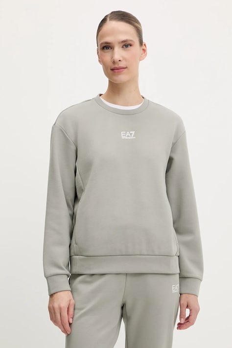 Dukserica EA7 Emporio Armani za žene, boja: zelena, s tiskom, AF10443.7W000073